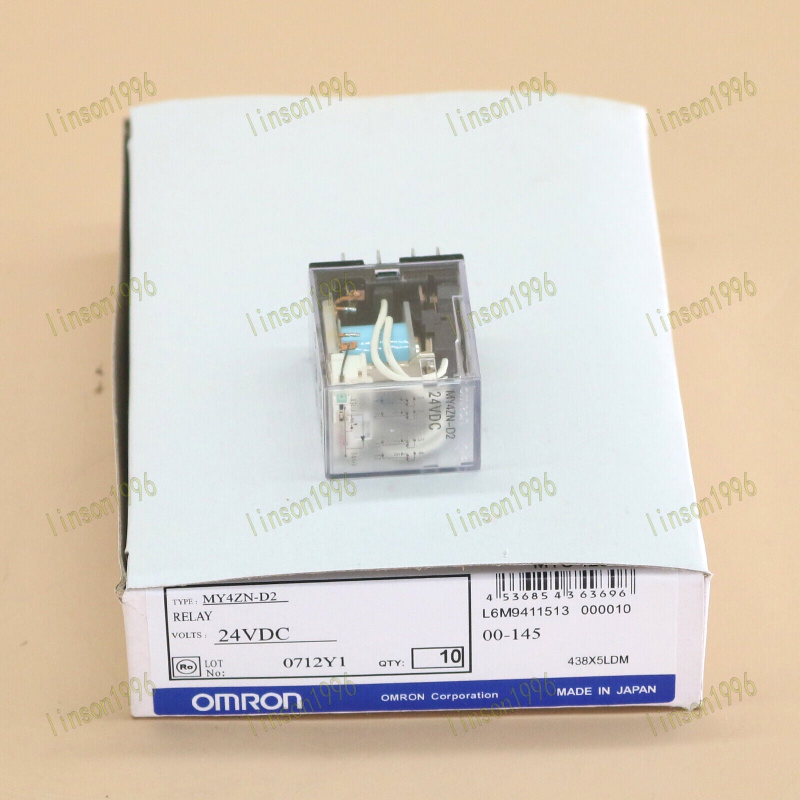 10-PC Box Omron MY4ZN-D2 Relay 24VDC Power Switch - OMRON