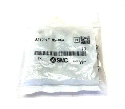 SMC AS1201F-M5-06A One-Touch Flow Control Valve Fitting 6mm OD Tube PKG OF 10