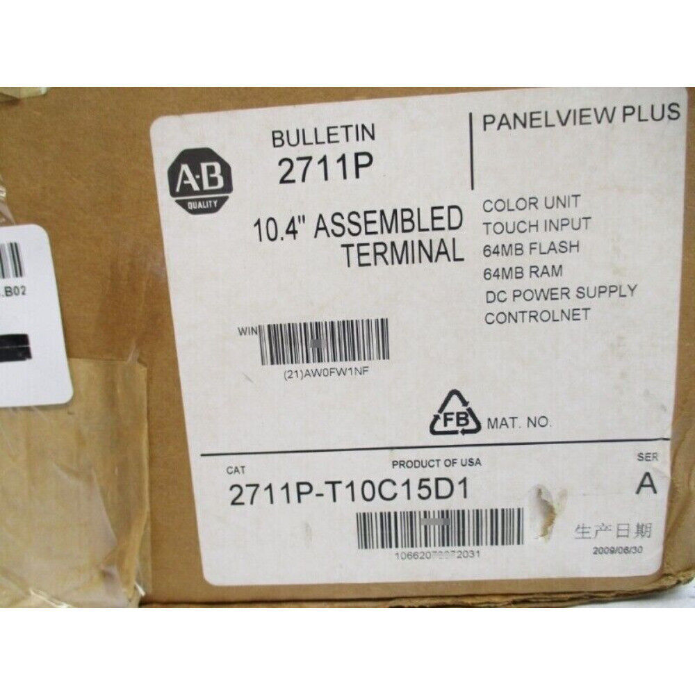 Allen Bradley 2711P-T10C15D1 PanelView Plus Terminal New In Box - ALLEN BRADLEY