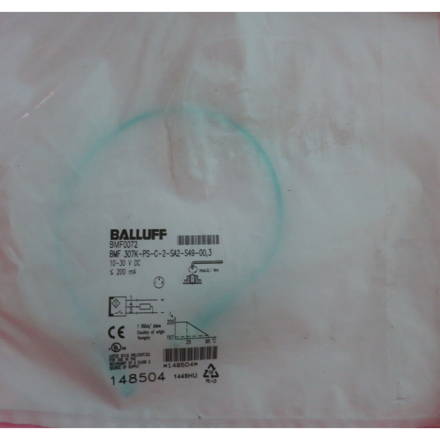 Proximity Switch BMF 307K-PS-C-2-SA2-S49-00,3 Fast - BALLUFF
