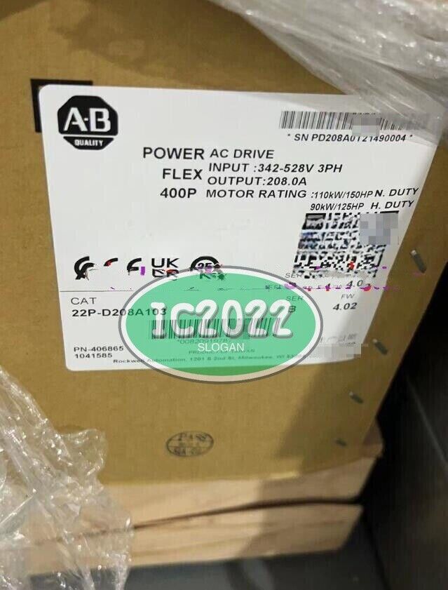 New Sealed AB 22P-D208A103 PowerFlex 400P 110kW AC Drive 22PD208A103 1PCS Optimized for Performance - SEALED AB