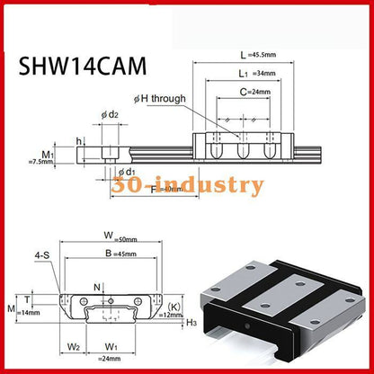 1 Pcs New Linear Guide Slider SHW14CAM for Precision Motion Control - KOEED