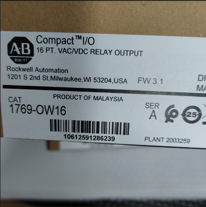 Allen-Bradley 1769-OW16 AB CompactLogix Relay Output Module NEW Sealed Allen-Bradley 1769-OW16 AB CompactLogix Relay Output Module NEW Sealed - ALLEN-BRADLEY