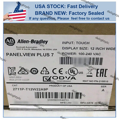 Allen Bradley 2711P-T12W22A9P Panelview Plus 7 Touchscreen 12 Inch AC Power - ALLEN BRADLEY