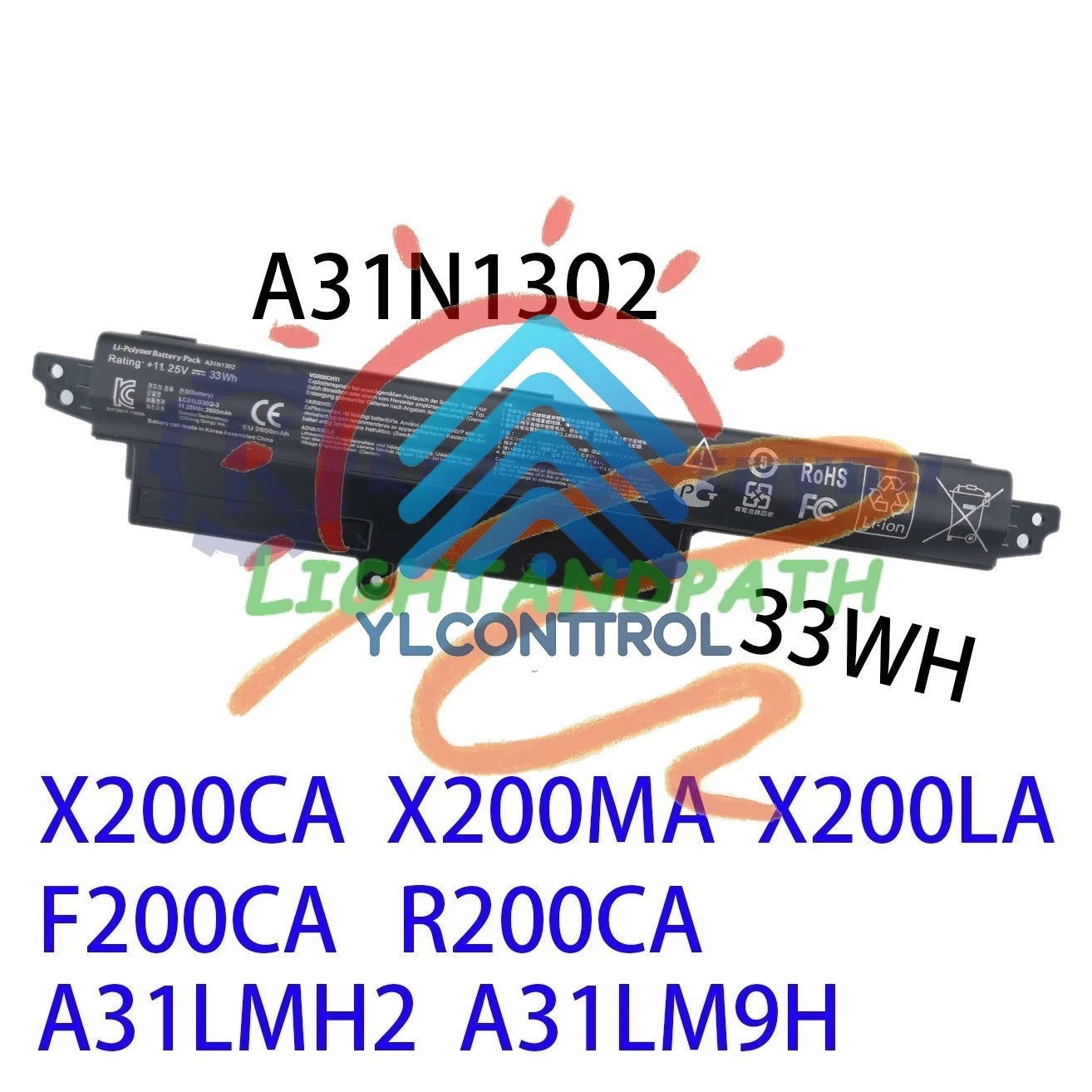 A31N1302 Battery for Asus VivoBook X200CA X200MA R202CA F200MA R202CA