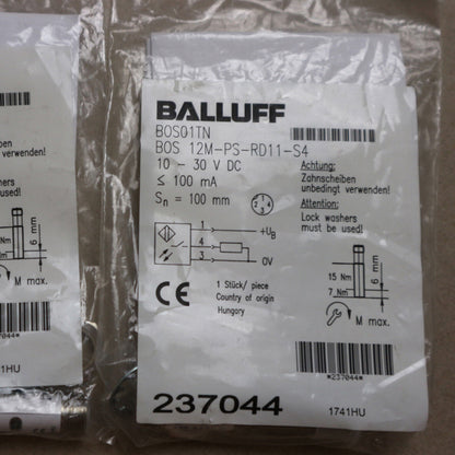 BOS 12M-PS-RD11-S4 Photoelectric Sensor - BALLUFF