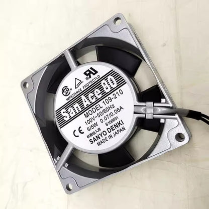 Sanyo 109-210 100V 0.07A/0.06A 6/5W 8025 8CM Metal Frame Cooling Fan