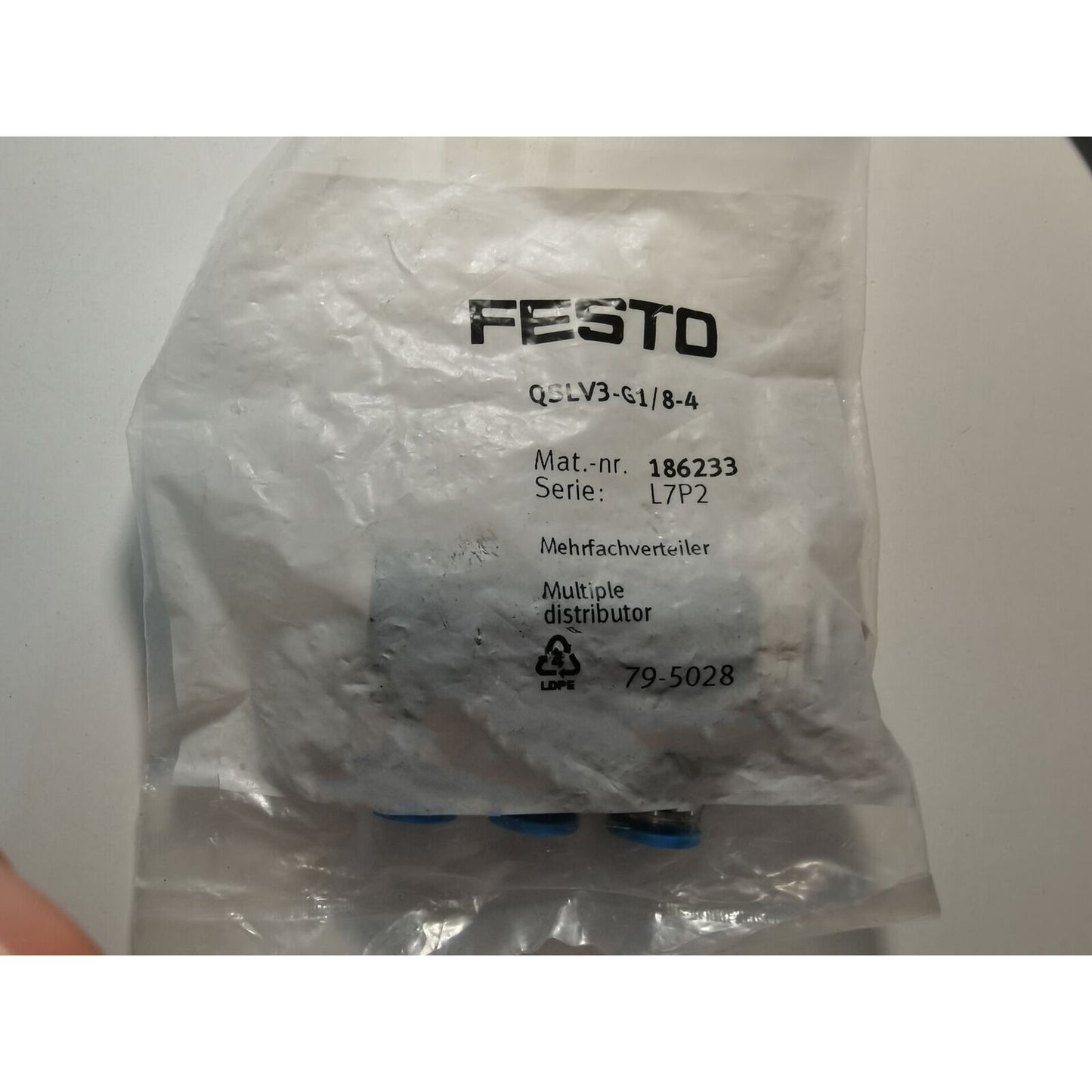 1PC FESTO Multiple Distributor Connectors QSLV3-G1/8-4 Fast - FESTO