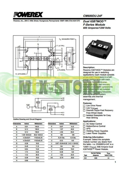 MITSUBISHI Module CM600DU-24F CM600DU24F Quality Assurance 1Pcs/
