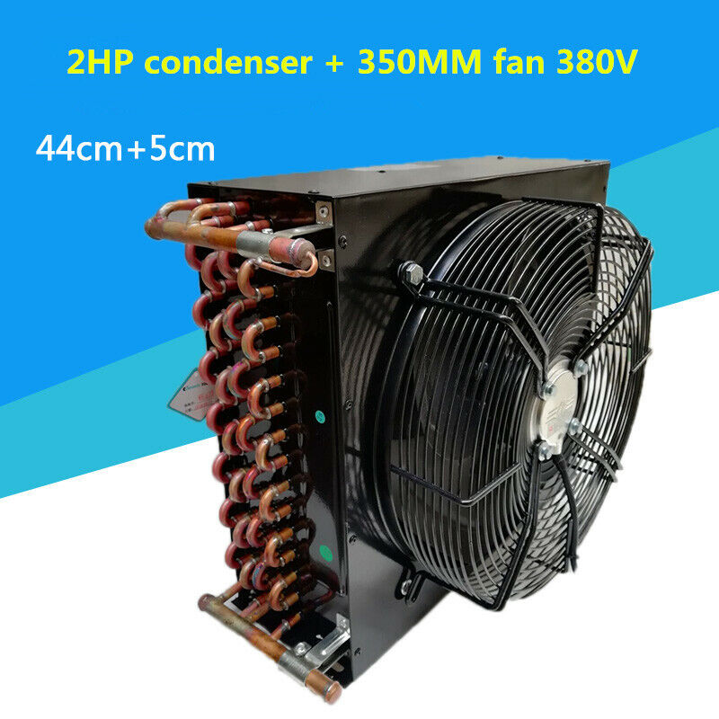 new FNA2.8/13 2HP 13m² condenser + 350MM 380V fan 120W copper tube aluminum radiator - OMRON
