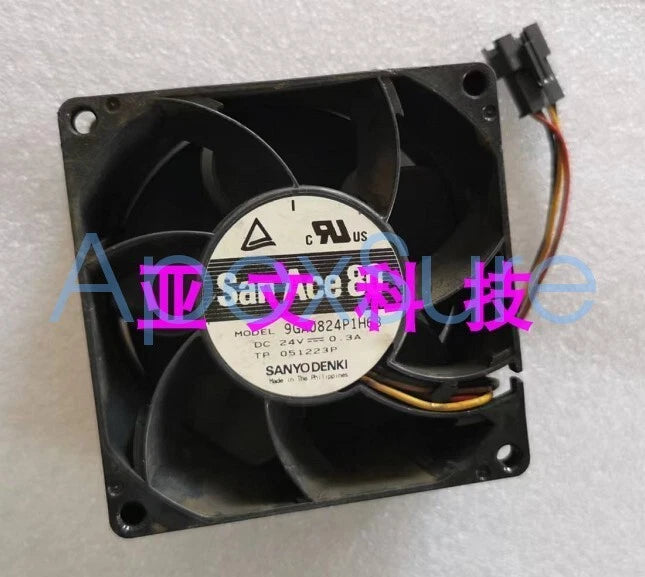 Sanyo 9GA0824P1H63 24V 0.3A 8038 4-wire axial fan