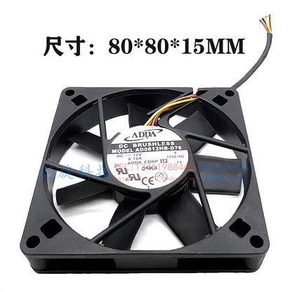ADDA AD0812HB-D76 8015 DC12V 0.18A 8CM 4-Wire PWM Temperature Control Cooling Fa