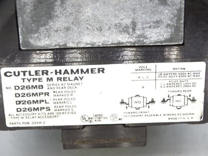 Eaton Corporation D26MB-D-26-MB Relay - EATON CORPORATION