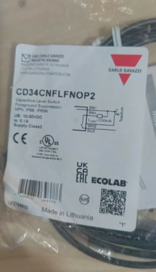 New Carlo Gavazzi Photoelectric Switch CD34CNFLFNOP2#YC - CARLO GAVAZZI
