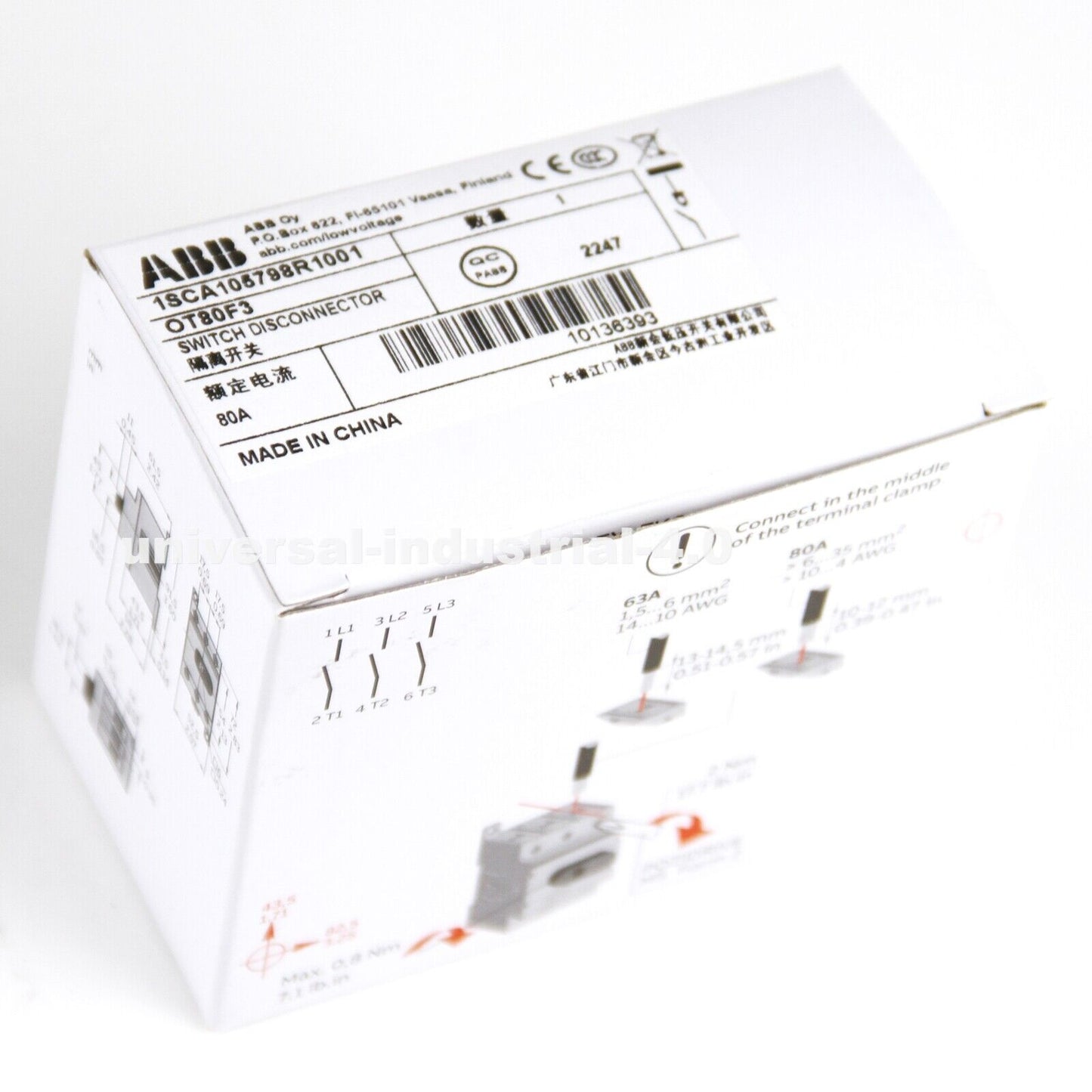 ABB OT80F3 1SCA105798R1001 10136393Disconnect Switch | ABB | industrial disconnect switch | industrial safety switch | industrial control switch - ABB