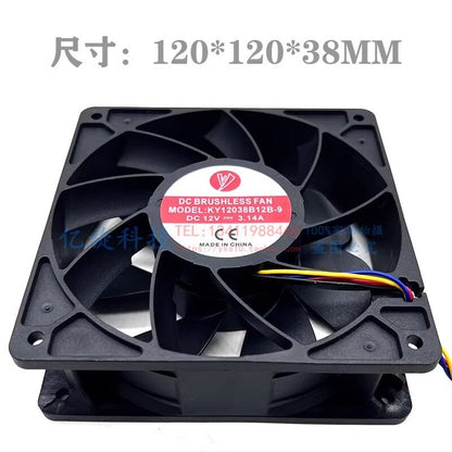 1PCS KY12038B12B-9 12038 DC12V 3.14A 12CM 4-Pin High Speed Cooling Fan