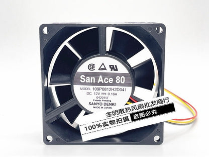 Sanyo 8032 80mm 109P0812H2D041 12V 0.16A inverter case cooling fan