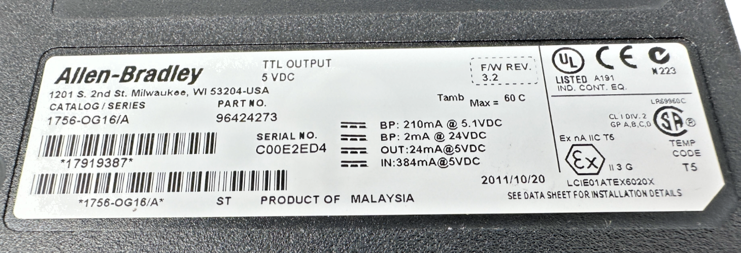 used Allen-Bradley 1756-OG16 Output Module - ALLEN-BRADLEY