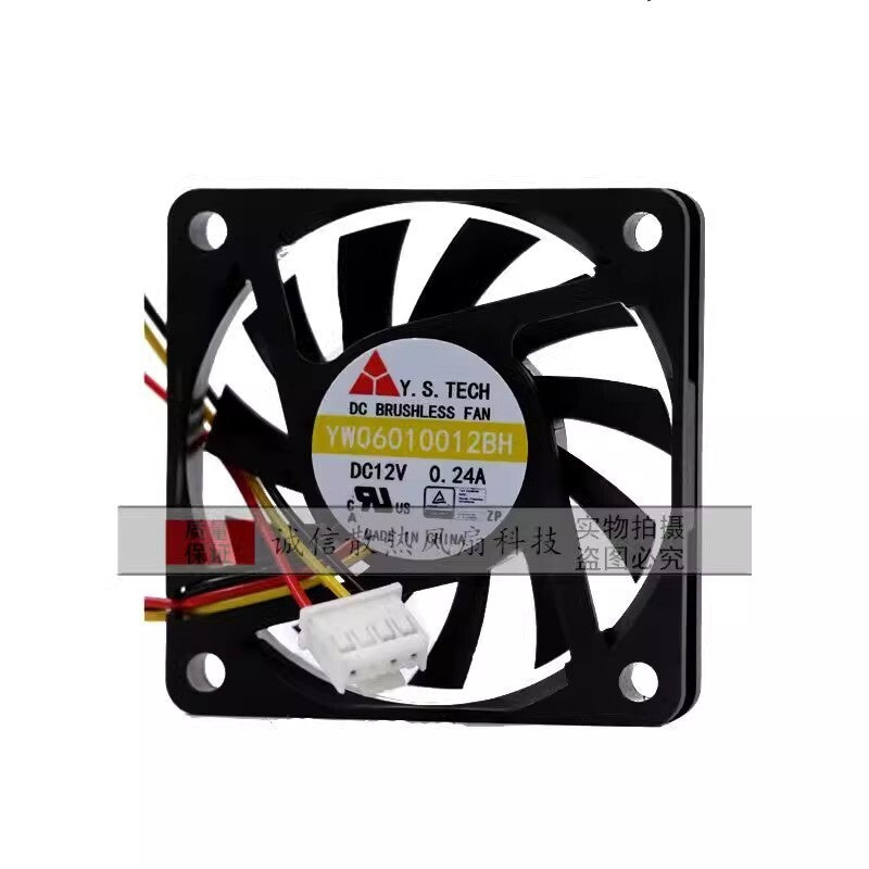 Y.S.TECH YW06010012BH DC12V 0.24A 3-Pin Silent Cooling Fan