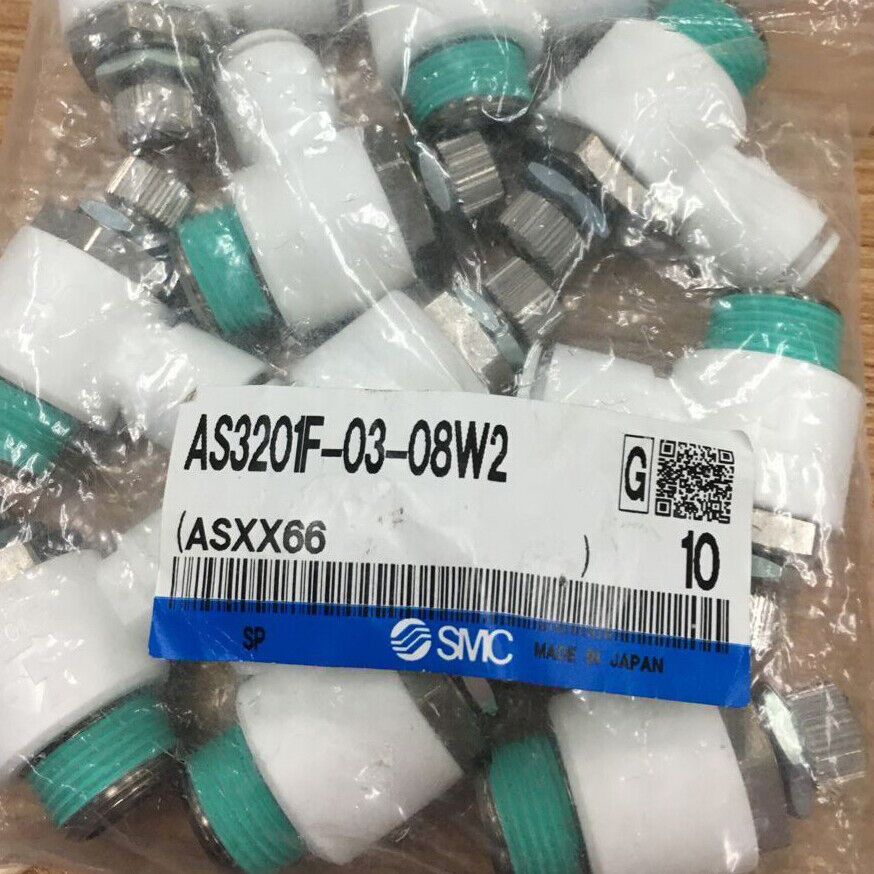 1BAG 10-Piece SMC Throttle Valve Set AS3201F-03-08W2 - SMC ENGINEERING PARTS