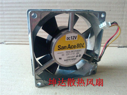 1pcs SANYO 109L0812H4D01 8CM 8025 12V 0.18A aluminum frame chassis fan