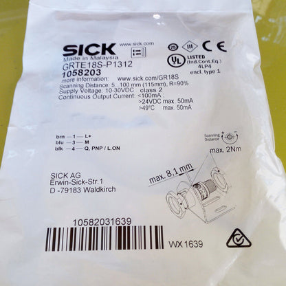 1PC SICK 1058203 GRTE18S-P1312 Photoelectric Sensor Fast - SICK