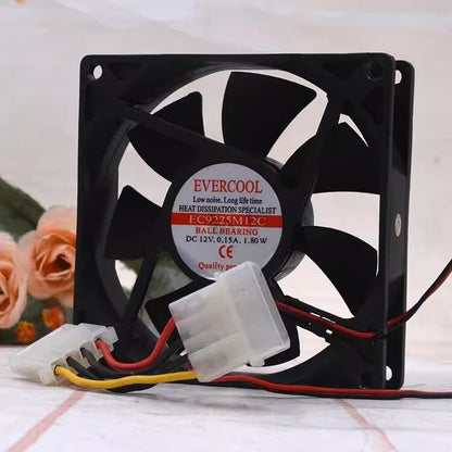 1PCS EC9225M12C 9025 DC12V 0.15A 1.80W 9CM Silent Cooling Fan