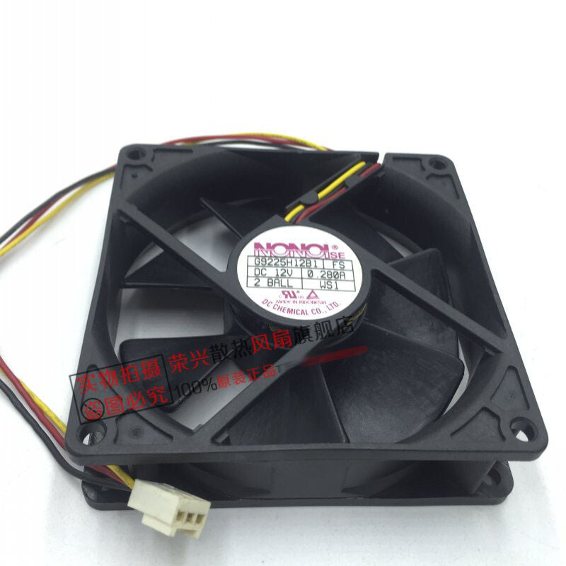 NONOL SE G9225H12B1 9025 9CM 12V 0.280A 3-wire chassis cooling fan