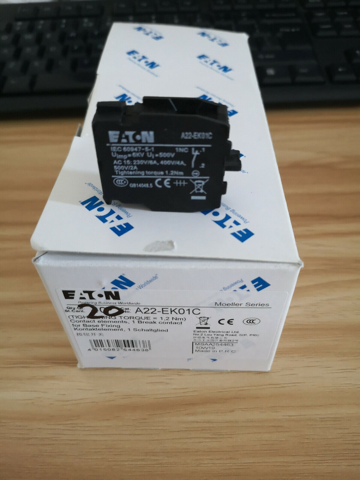 new 10Pcs/Box  Eaton A22-EK01C Moeller A22EK01C Contact 1NC