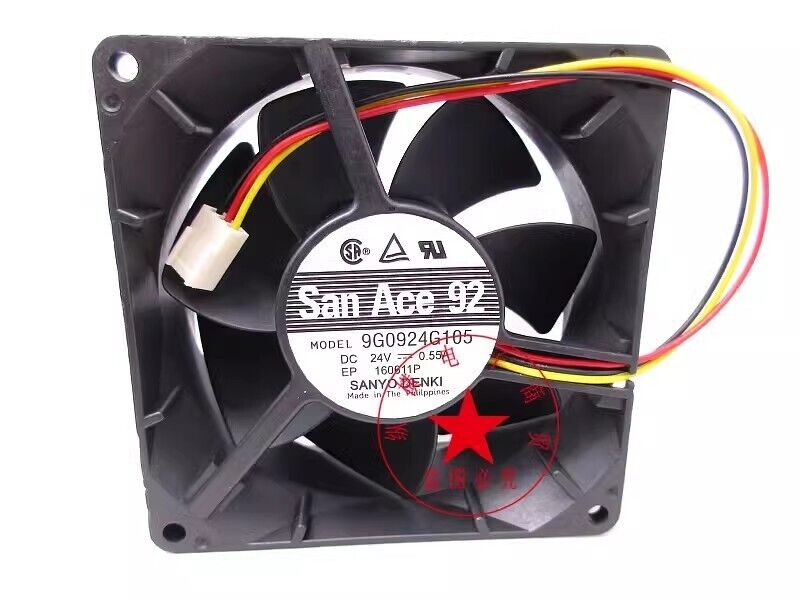 new Sanyo 9G0924G105 24V 0.55A 3-Wire Cooling Fan