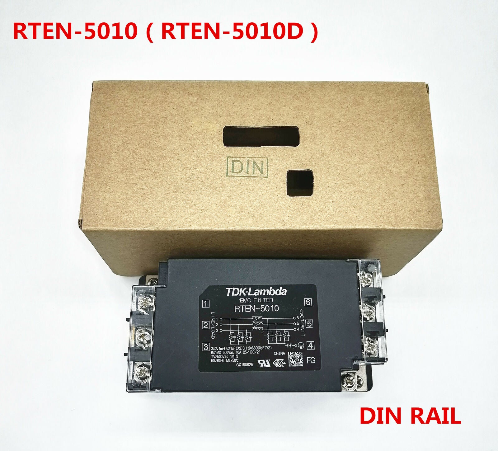 new TDK-Lambda RTEN-5010 RTEN-5010D 3-phase Power Line Filter EMC Filter 10A 500VAC - TDK-LAMBDA