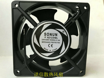 1pcs  SONUN P/N 2123HBL 220V 0.14A 120*38mm double ball cooling fan