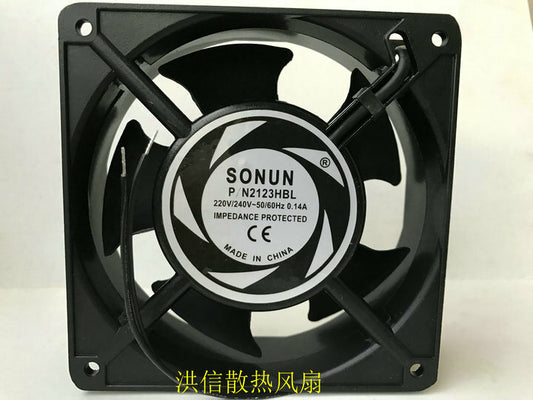 1pcs  SONUN P/N 2123HBL 220V 0.14A 120*38mm double ball cooling fan
