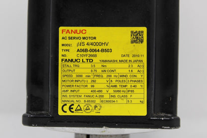 used Fanuc A06B-0064-B503 Servo Motor - FANUC