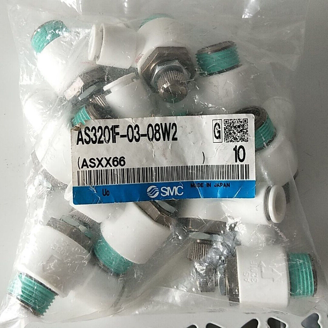 1BAG 10-Piece SMC Throttle Valve Set AS3201F-03-08W2 - SMC ENGINEERING PARTS