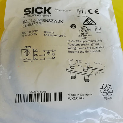 New ONE Proximity sensor IME12-04BNSZW2K 1040773 Fast - ONE