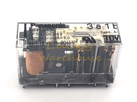 1pc PANASONIC SFS3-DC24V AG1S032 Power Relay 24VDC 10Pin 6A 250V