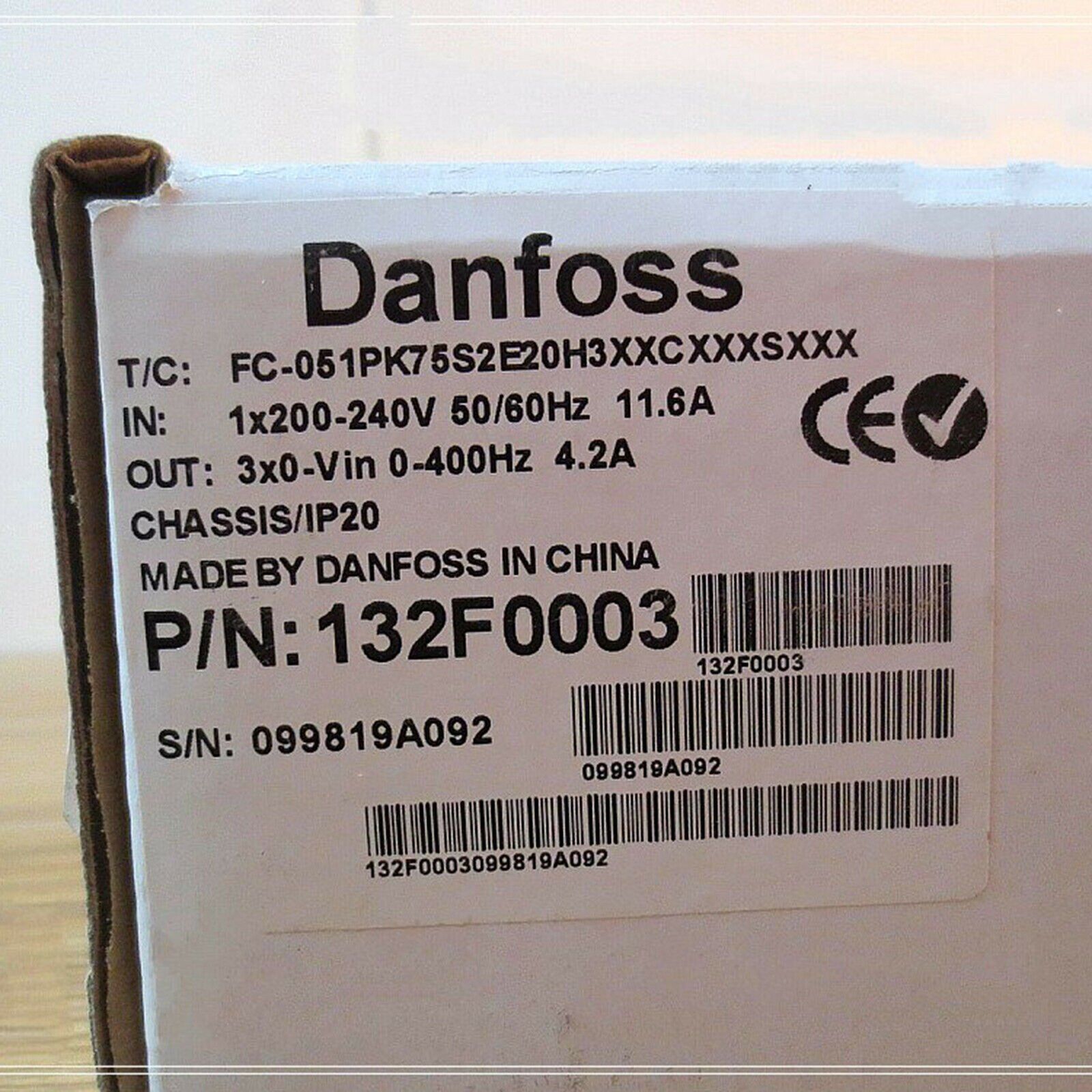 DANFOSS 132F0003 FC-051PK75S2E20H3XXCXXXSXXX - DANFOSS