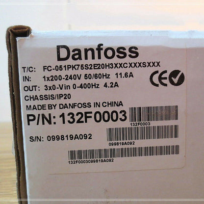 DANFOSS 132F0003 FC-051PK75S2E20H3XXCXXXSXXX - DANFOSS