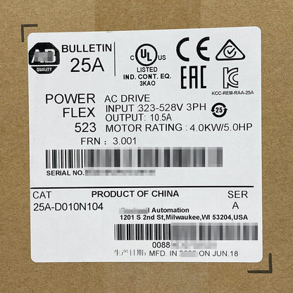 Allen Bradley Powerflex 523 AB AC Drive 4kW 5Hp - ALLEN BRADLEY