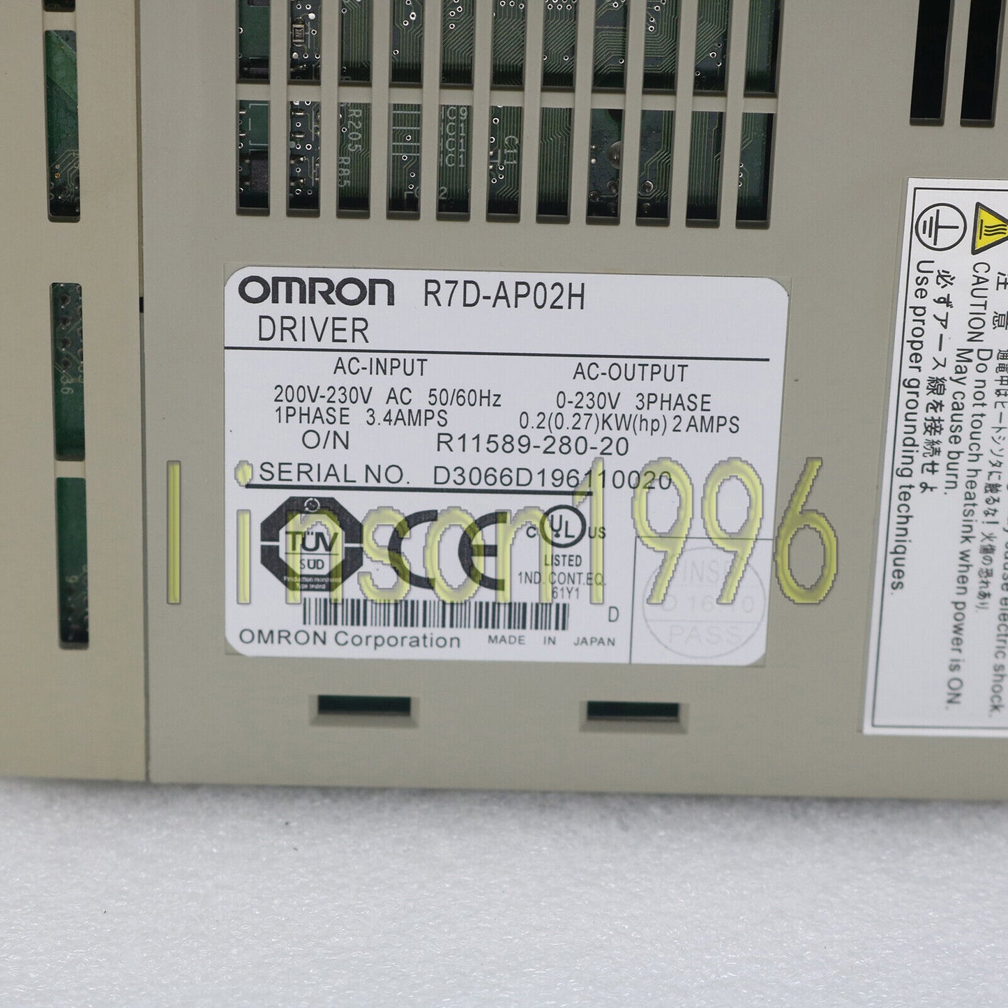 OMRON ONE Servo Drive R7D-AP02H in Excellent Condition - OMRON