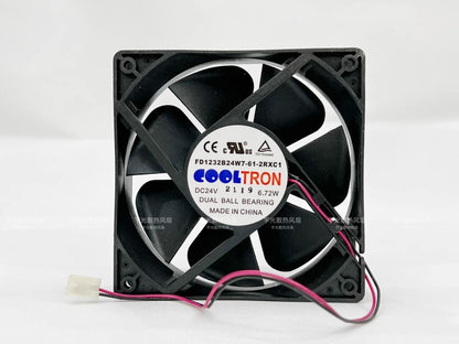 COOLTRON FD1232B24W7-61-2RXC1 12032 DC24V 6.72W 12CM 2-Wire Cooling Fan