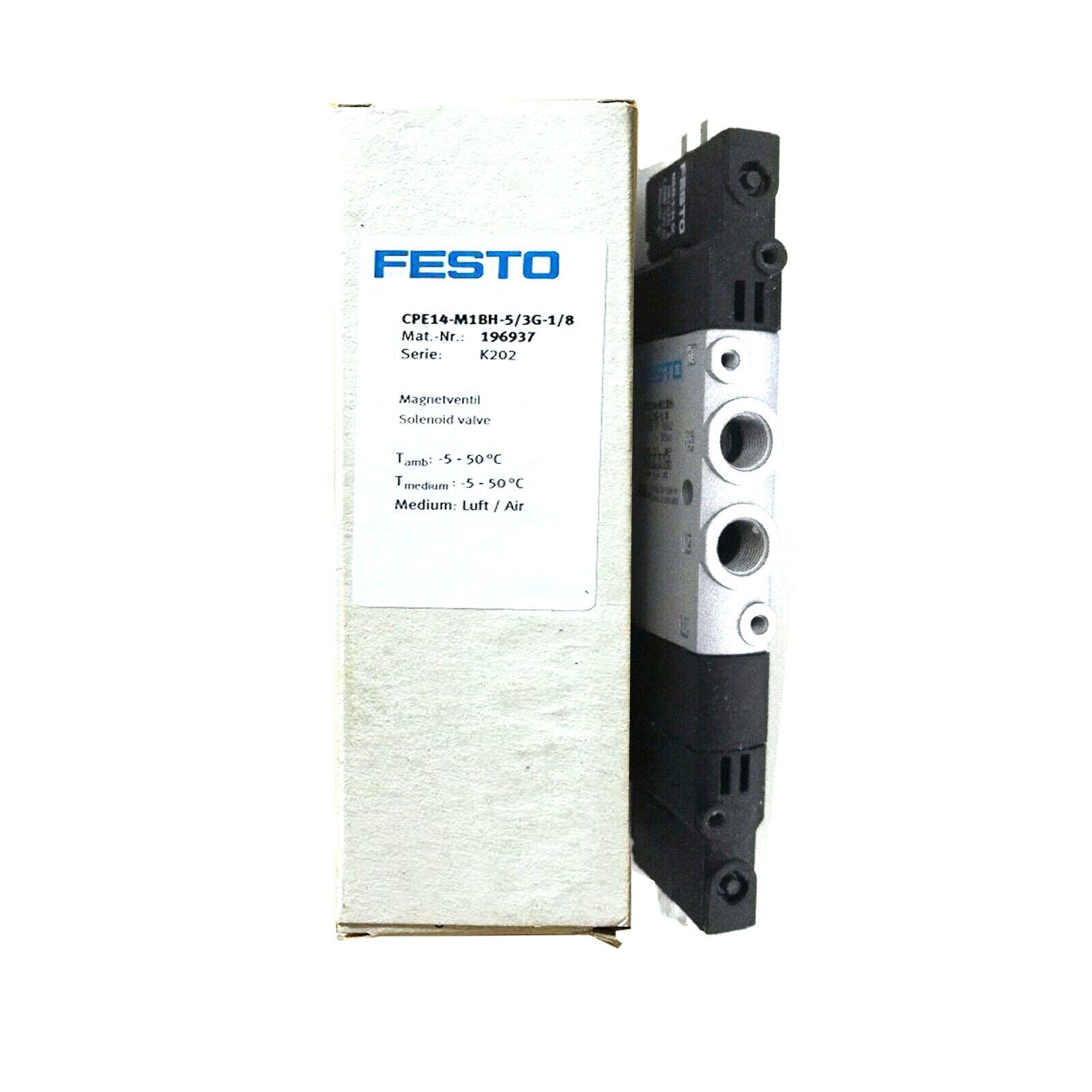 new  FESTO CPE14-M1BH-5 3G-1/8 196937 Solenoid Valve