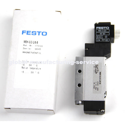 FESTO MEH-3/2-1/8-B 173124 Solenoid Valve: Professional industrial valve with 3/2-inch NPT thread - FESTO