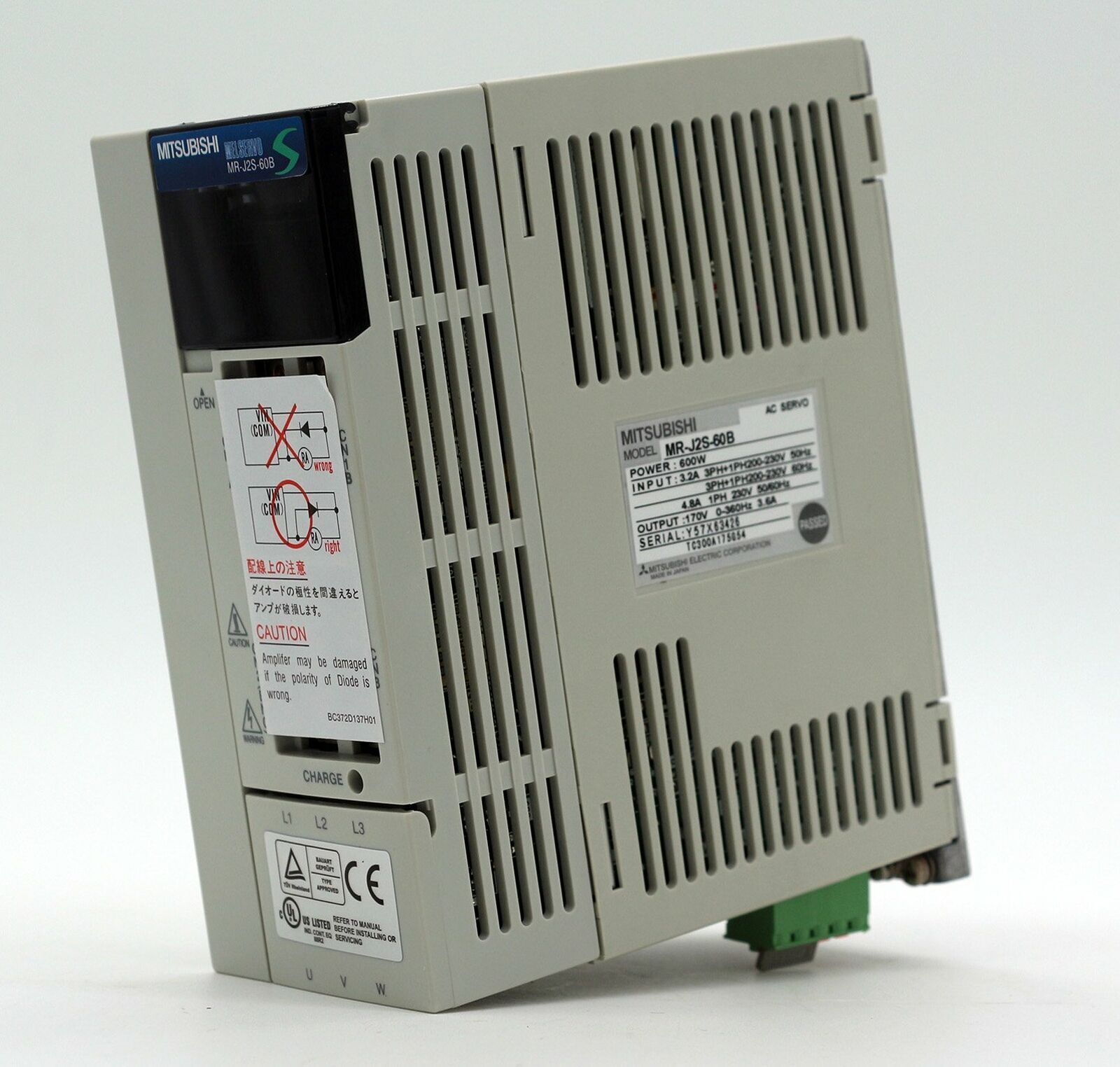 Used Mitsubishi MR-J2S-60B SERVO DRIVER – Testing Good Condition - MITSUBISHI