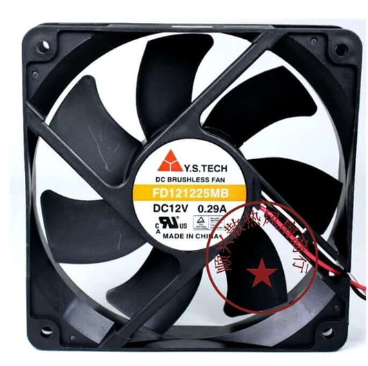 new Y.S.TECH FD121225MB DC12V 0.29A 3-Wire Silent Cooling Fan