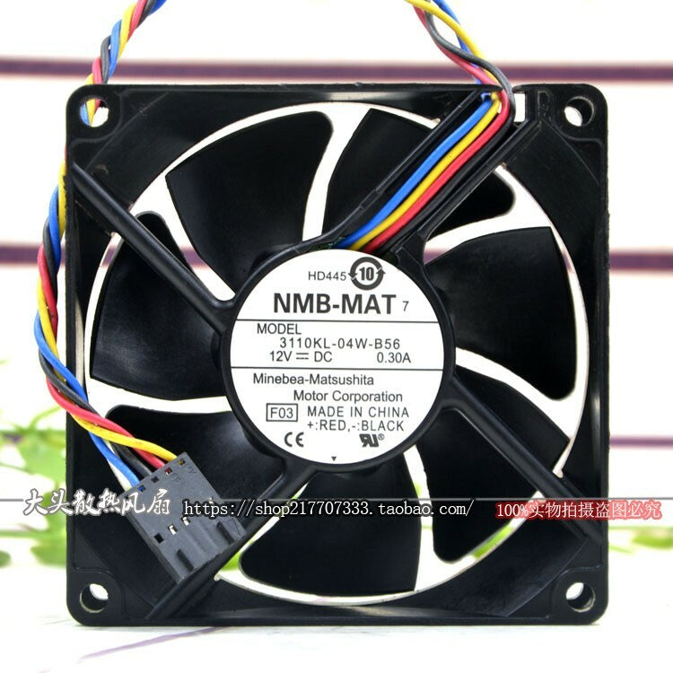 new NMB-MAT 3110KL-04W-B56 12V 0.30A 8cm 4-wire PWM server fan