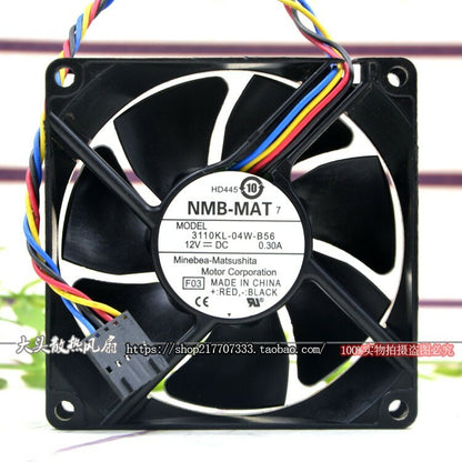 new NMB-MAT 3110KL-04W-B56 12V 0.30A 8cm 4-wire PWM server fan