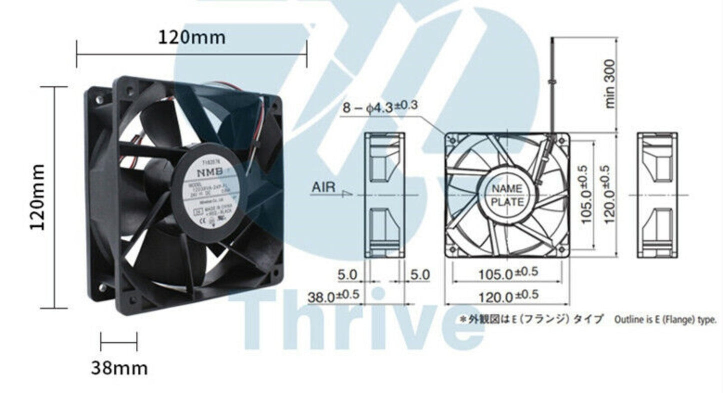 NMB 12038VA-24P-FL DC24V 0.89A 12038 12Cm Inverter Cooling Fan