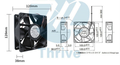 NMB 12038VA-24P-FL DC24V 0.89A 12038 12Cm Inverter Cooling Fan